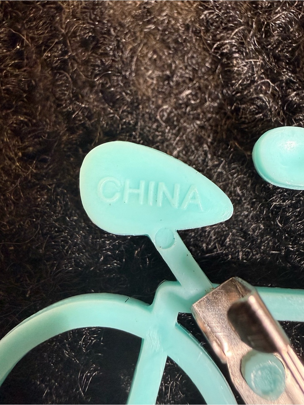 Turquoise Bicycle Brooch Pin - Women's Jewelry - Picture 3 of 3